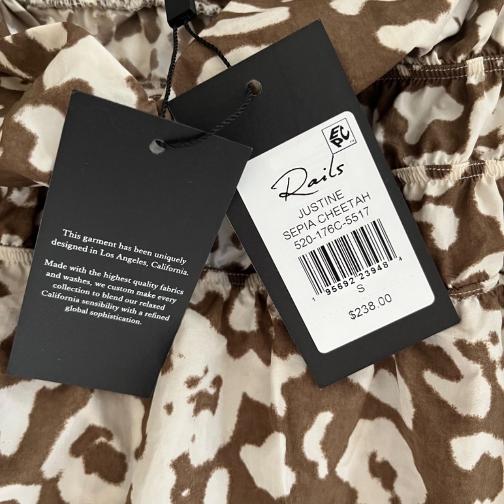 Rails Justine Nylon Midi Dress in Sepia Cheetah, Size Small, New with Tags! - Picture 6 of 12